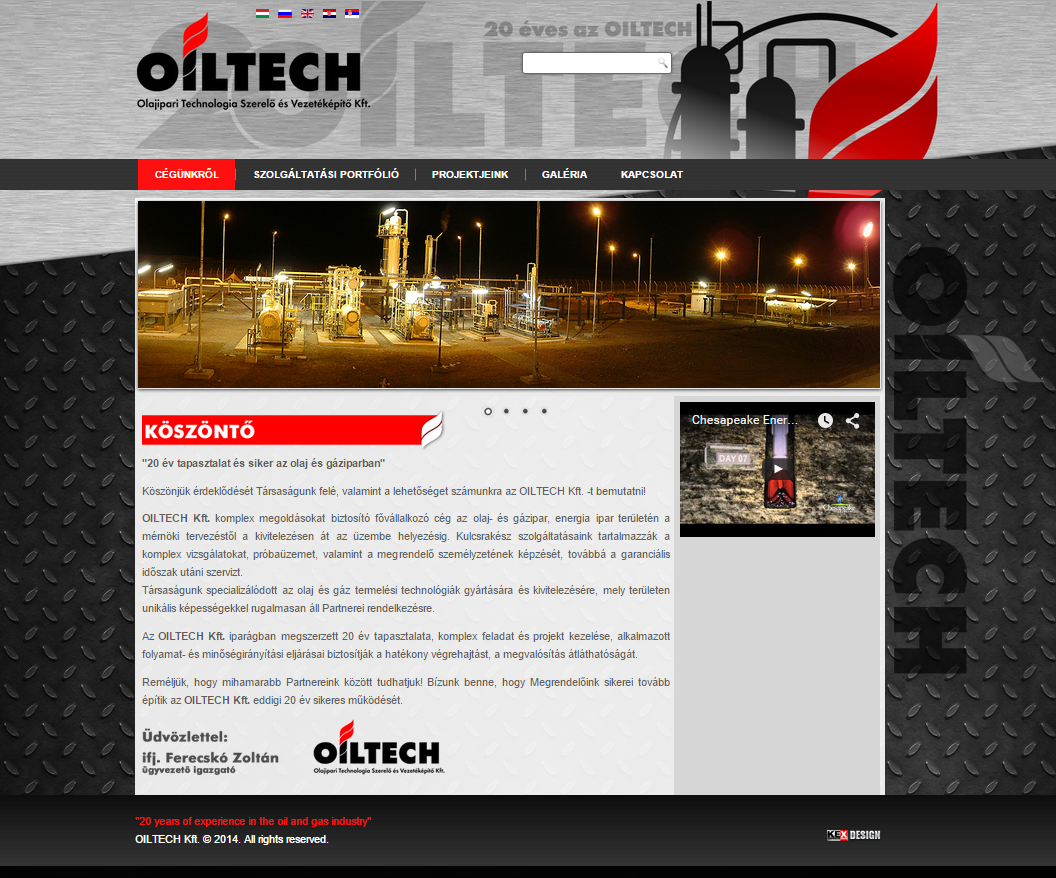 OilTech Kft. weboldal
